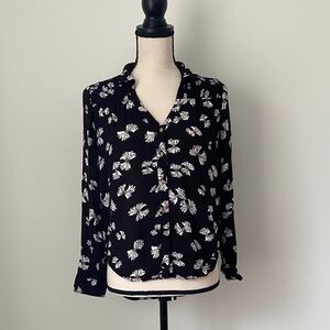 Anthropologie Maeve Ribbon Print Blouse